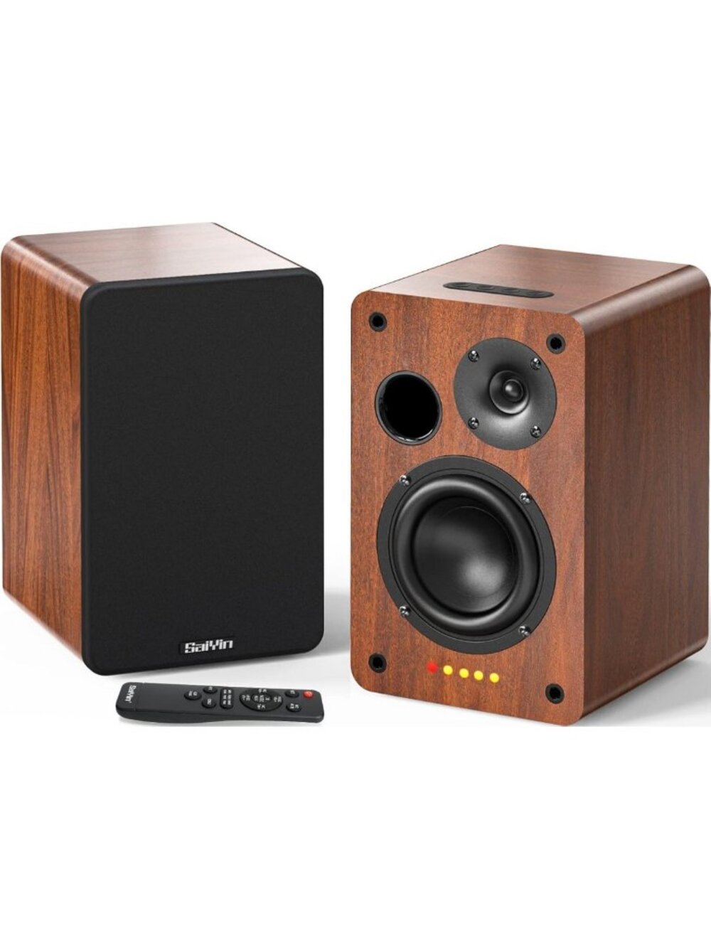 Wireless Bluetooth Bookshelf Speakers with Deep Bass & Clear Sound - Home Audio